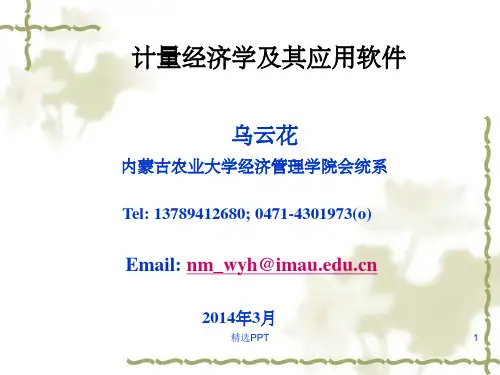 《计量经济学简介》PPT课件