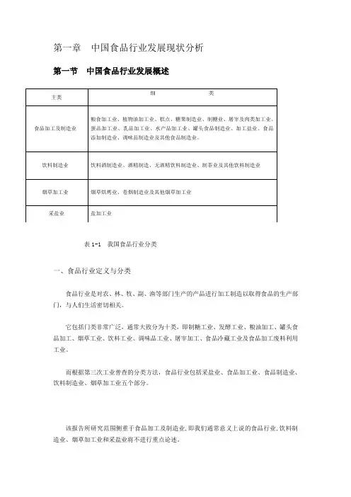 中国食品行业发展现状分析
