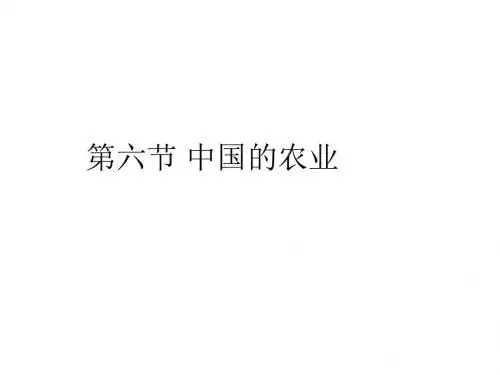 第六节 中国的农业