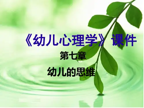 第七章幼儿的思维PPT课件