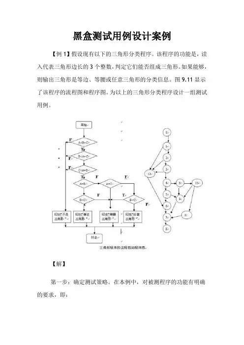 黑盒测试用例设计案例