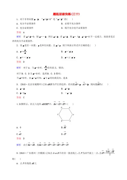 【高考调研】高考数学一轮复习 题组层级快练30(含解析)