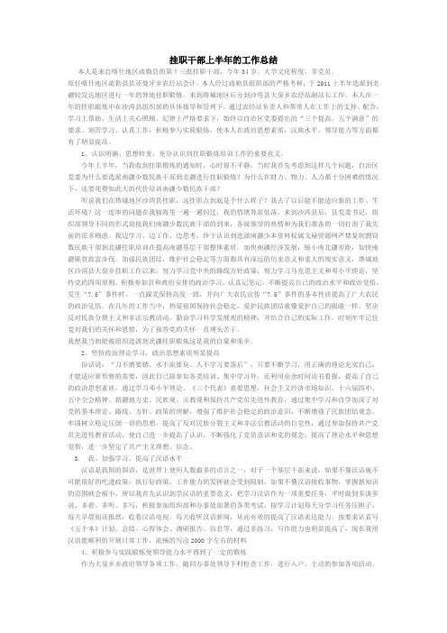 挂职干部上半年的工作总结