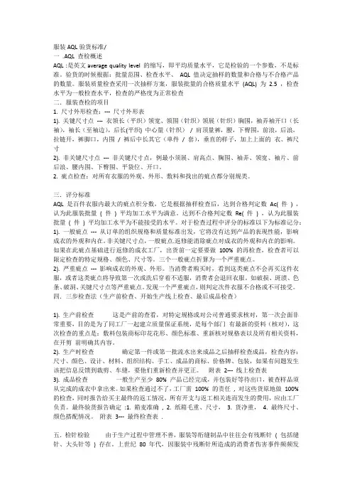 AQL标准