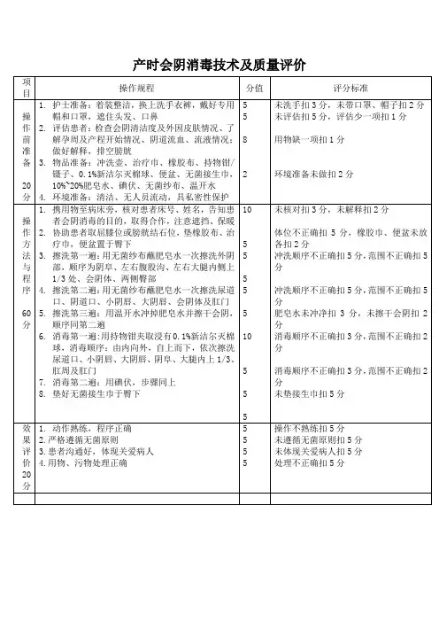 产时会阴消毒技术及质量评价