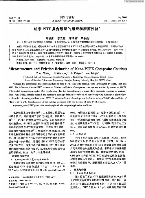 纳米PTFE复合镀层的组织和摩擦性能
