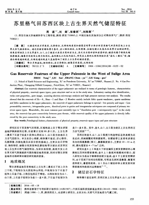 苏里格气田苏西区块上古生界天然气储层特征