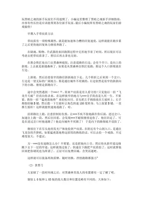 黑暗之魂超详细攻略(附图) 下