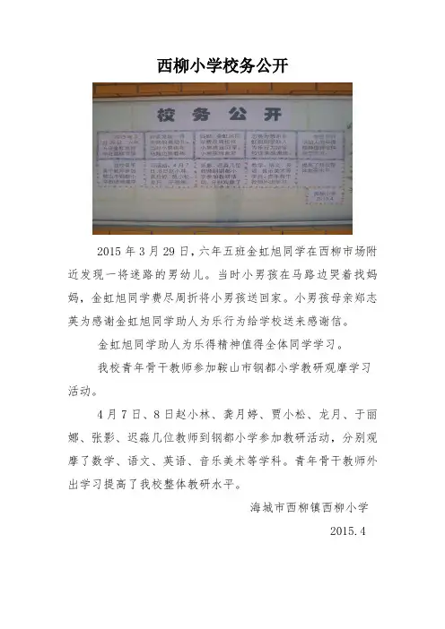 西柳小学校务公开记录(义务教育均衡发展材料)
