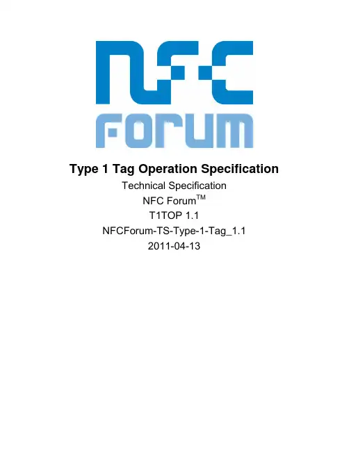 NFC Forum Type 1 Tag Operation Specification 1.1