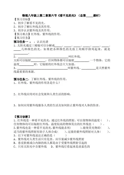 第二章第6节《看不见的光》预习学案