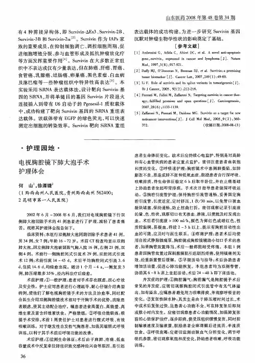 电视胸腔镜下肺大泡手术护理体会