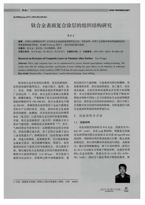 钛合金表面复合涂层的组织结构研究