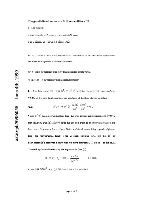 The gravitational waves are fictitious entities - III