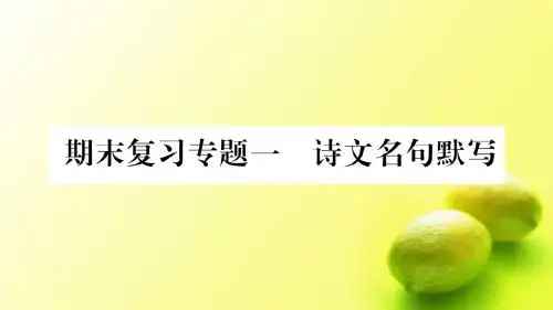 人教版语文(部编版)九年级上册期末复习专题1PPT课件