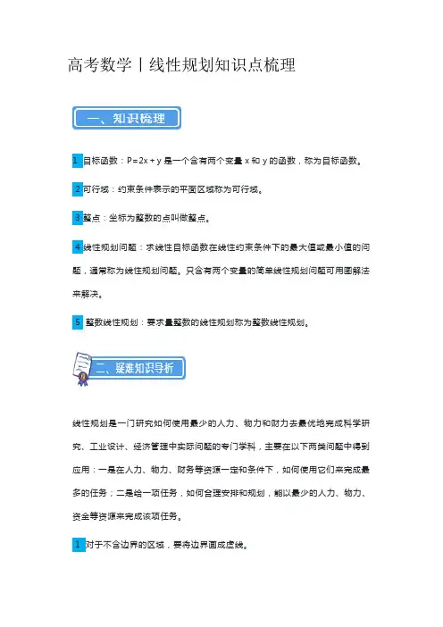 高考数学线性规划知识点梳理