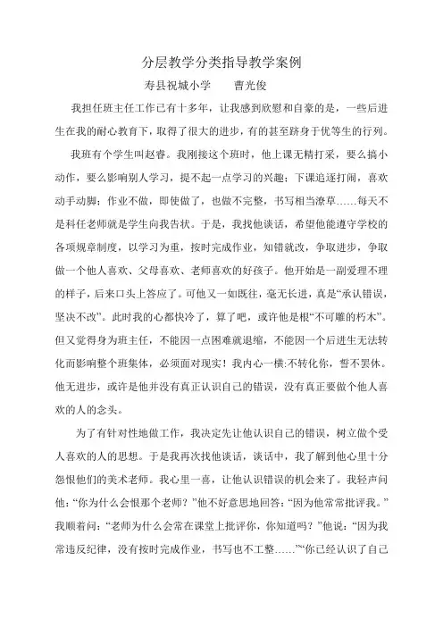 分层教学分类指导教学案例
