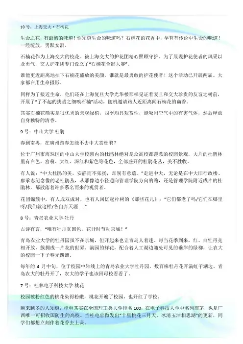大学校园“春季”名单