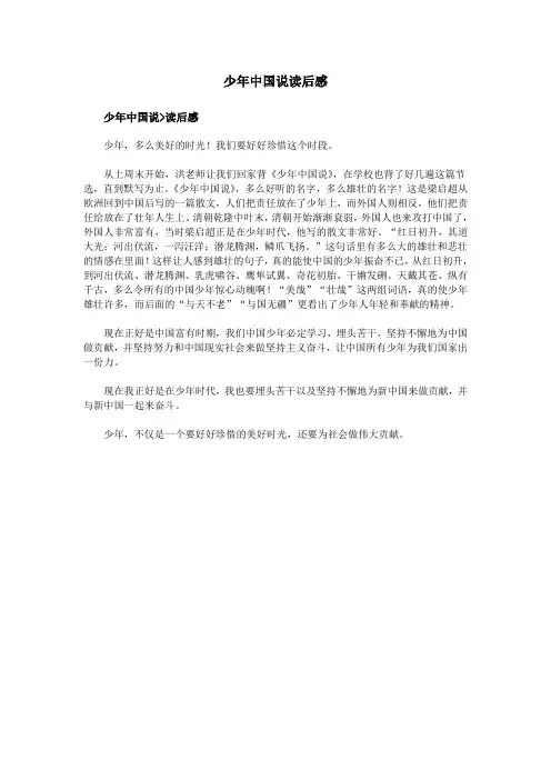 少年中国说读后感