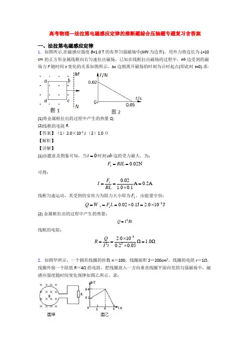 高考物理—法拉第电磁感应定律的推断题综合压轴题专题复习含答案
