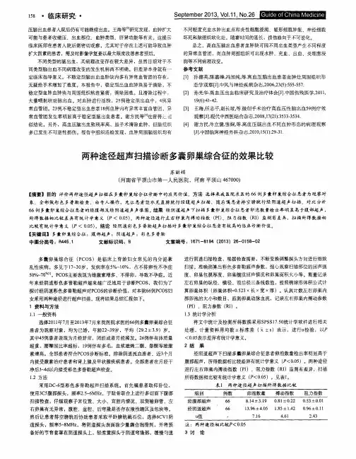 两种途径超声扫描诊断多囊卵巢综合征的效果比较