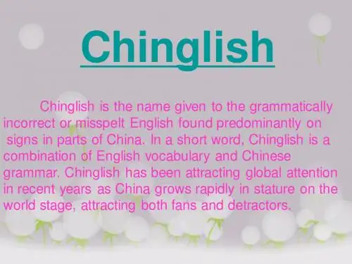 中式英语Cinglish