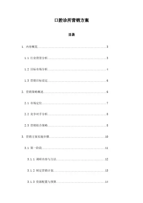 口腔诊所营销方案