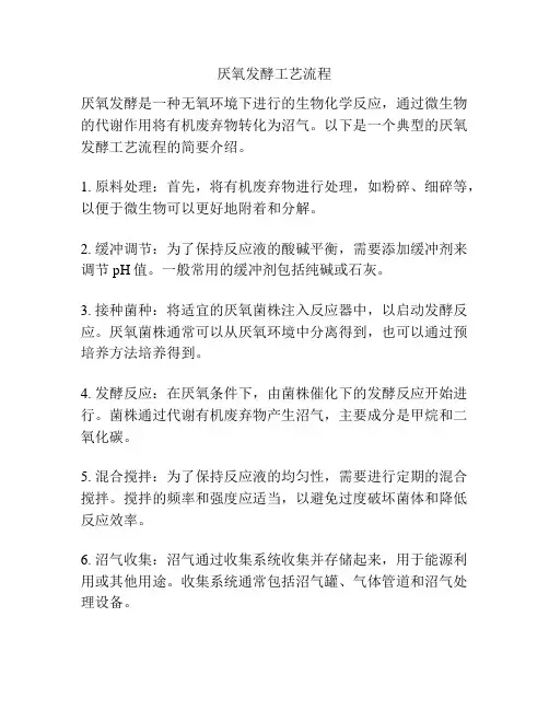 厌氧发酵工艺流程