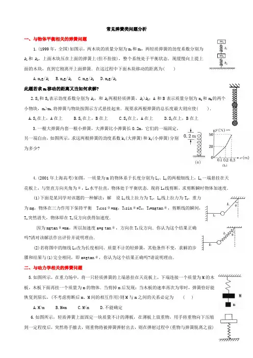 高中物理弹簧问题