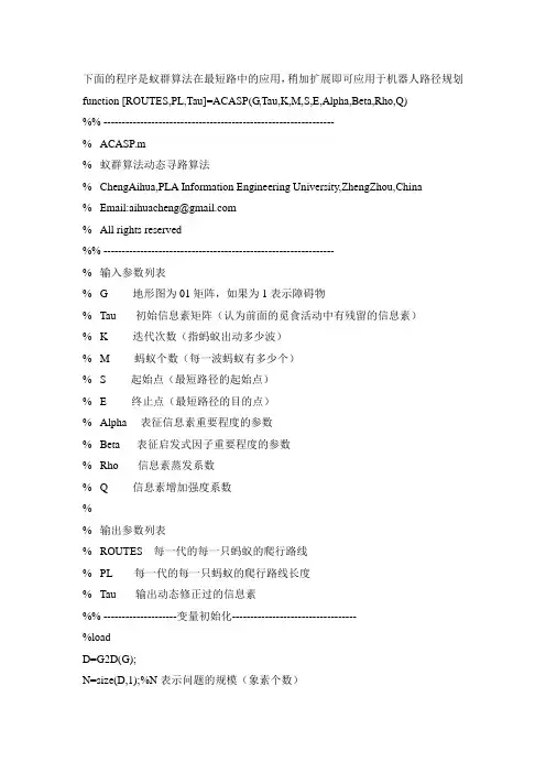 蚁群算法在最短路中的应用