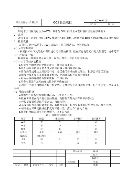 GCS工艺文件