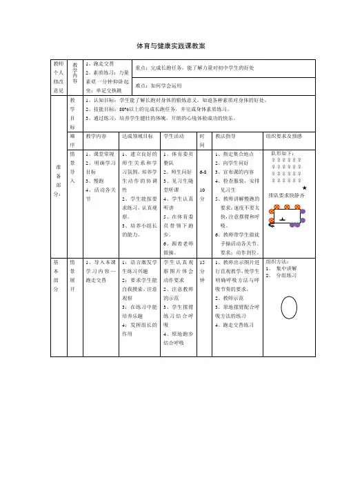 初中体育与健康长跑教案3篇