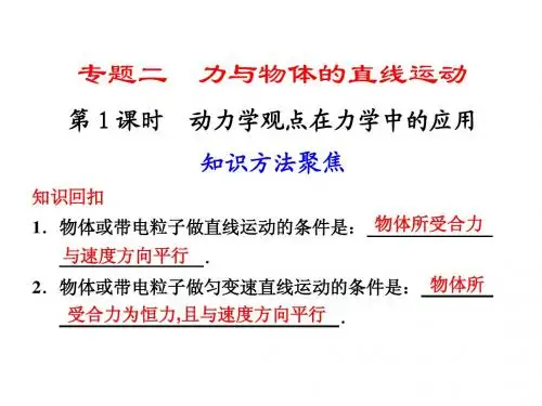 2012届步步高高考物理大二轮专题复习与增分策略课件:专题二 第1课时