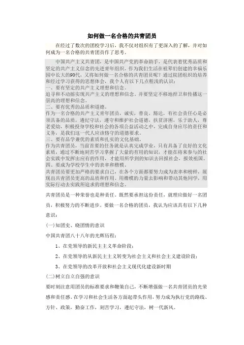 如何做一名合格的共青团员 2