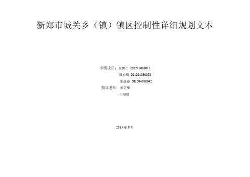 城关乡控制性详细规划文本
