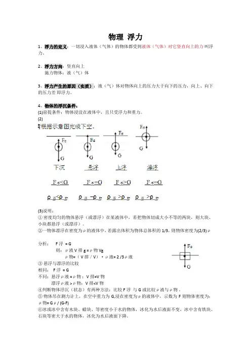 初中物理 浮力