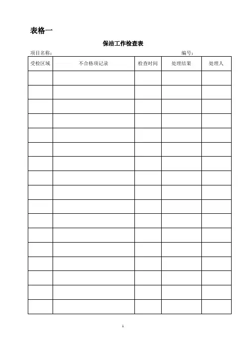 1 保洁、绿化、消杀工作检查表