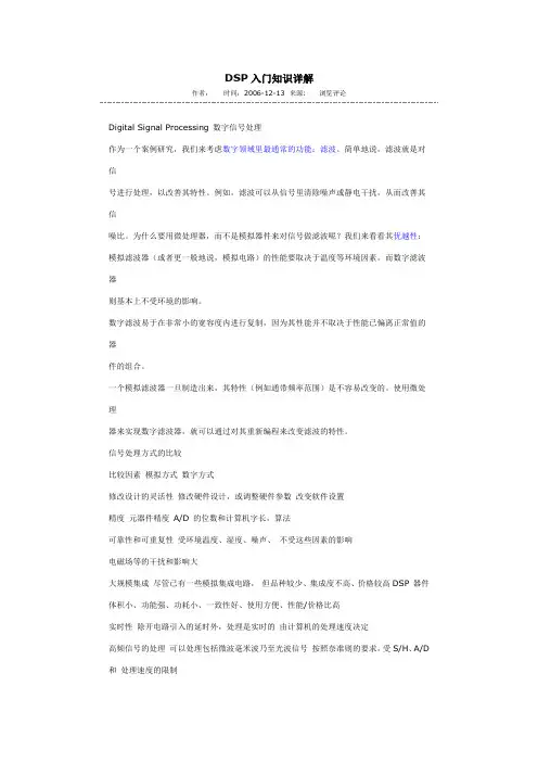 DSP入门知识详解