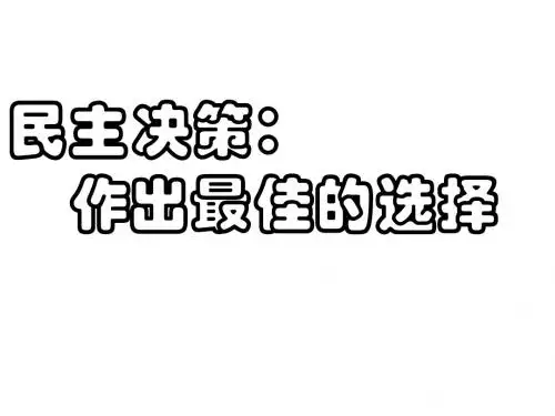民主决策:作出最佳的选择