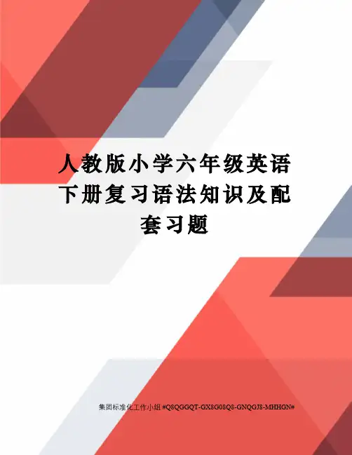 人教版小学六年级英语下册复习语法知识及配套习题精修订