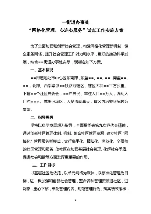 网格化管理实施方案