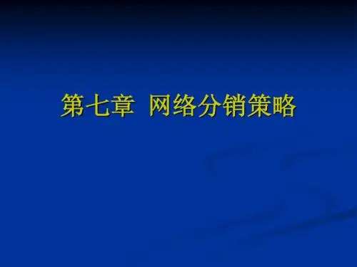 第七章 网络分销策略