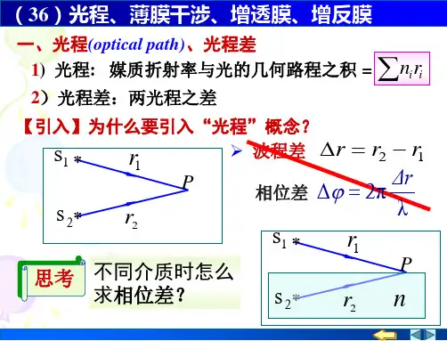 光程_薄膜干涉基础知识