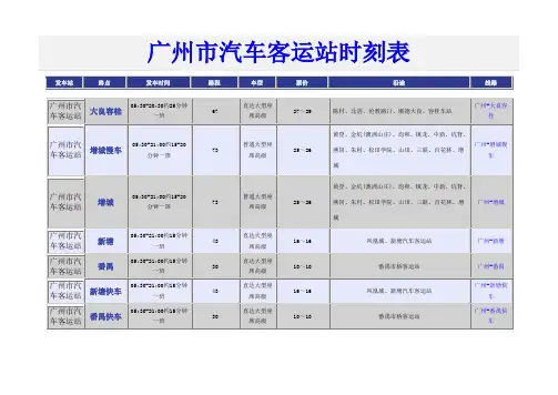 广州市汽车客运站时刻表