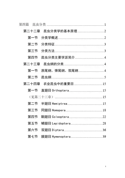 第四篇  昆虫分类