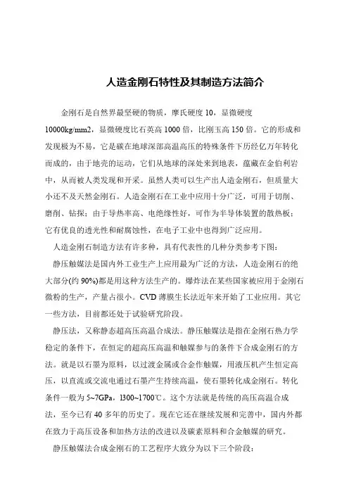 【精品文章】人造金刚石特性及其制造方法简介