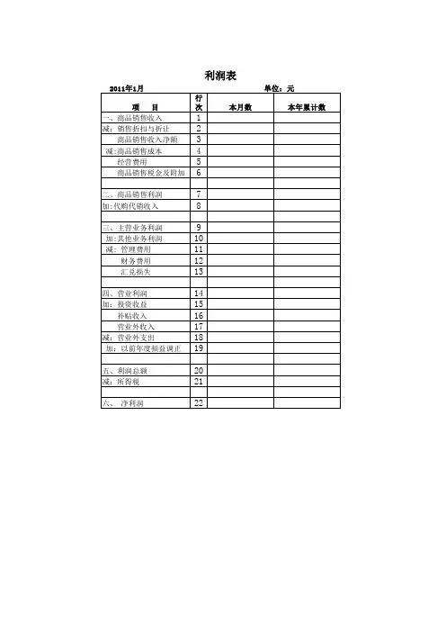 利润表