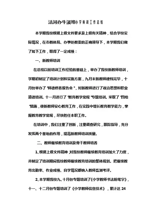 师训工作总结