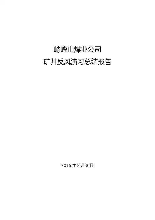 矿井反风演习总结报告