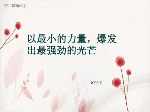 初二状物作文《以最小的力量,爆发出最强劲的光芒》1000字(总11页PPT)